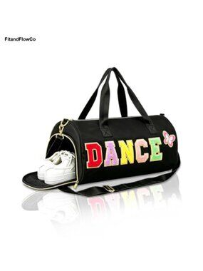 Girls 24L Waterproof Duffel Dance Bag with Shoe Compartment
